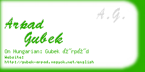 arpad gubek business card